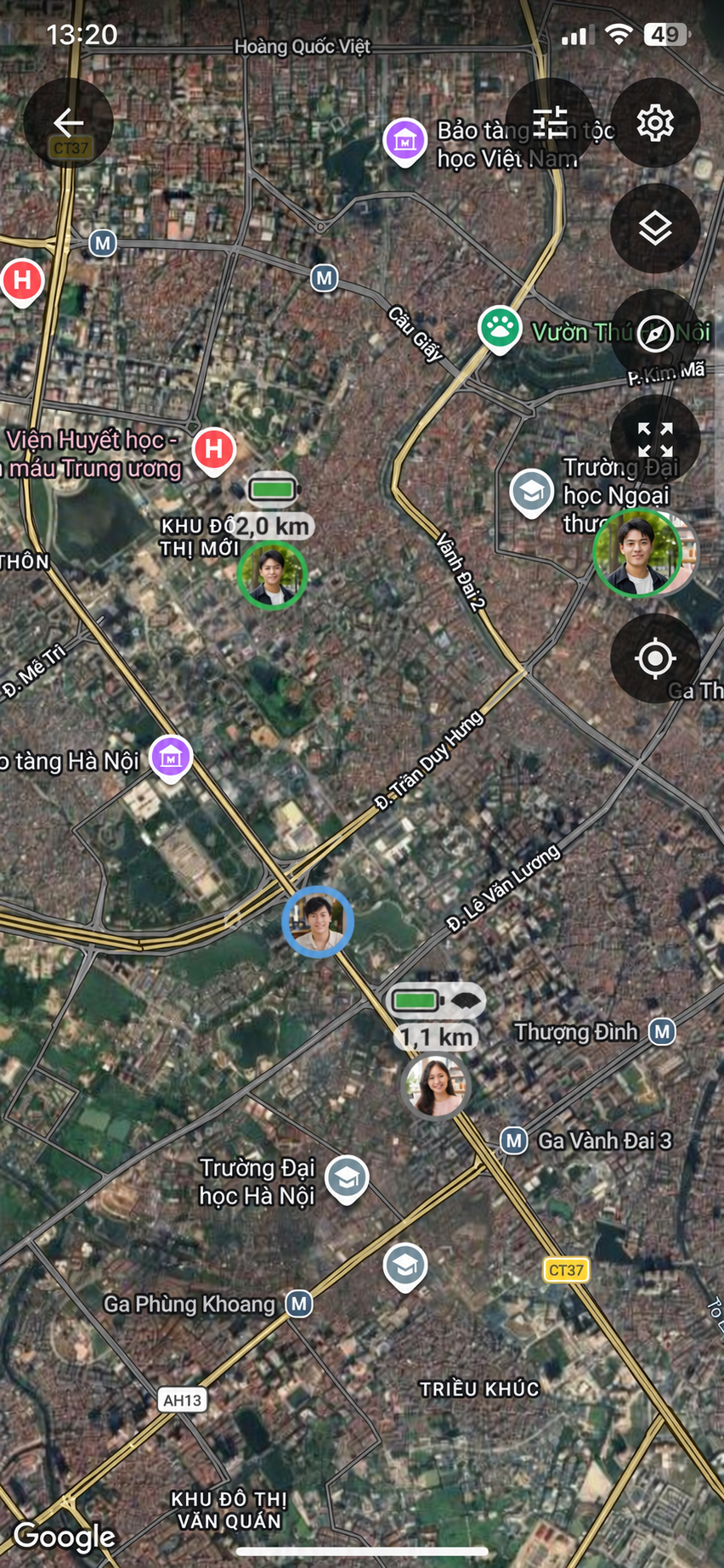 SpoMess location sharing